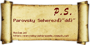 Parovsky Seherezádé névjegykártya